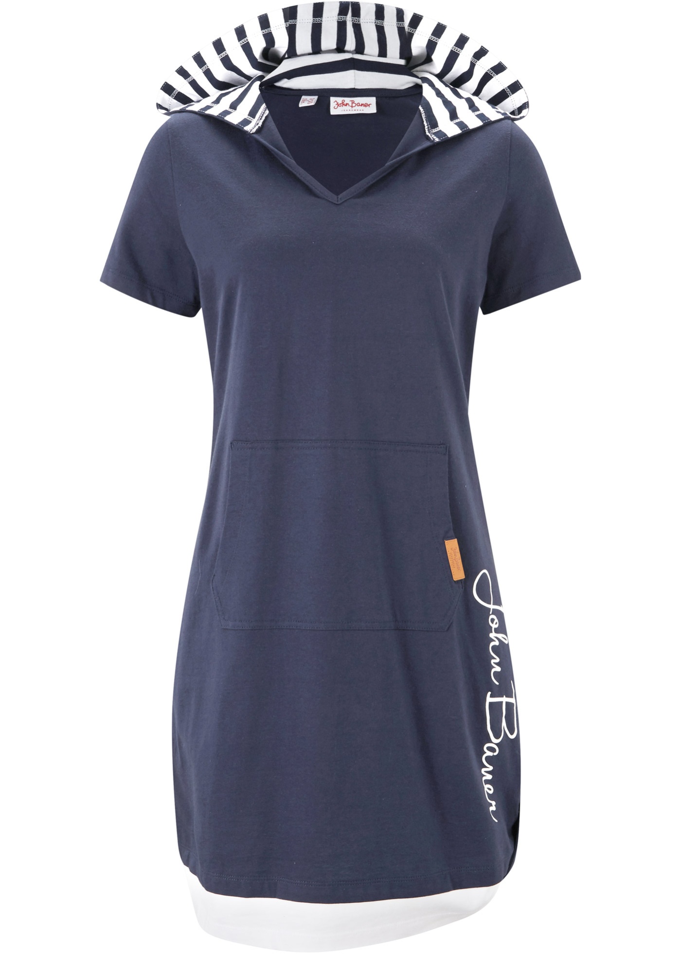 Kody rabatowe Bon Prix - Sukienka shirtowa z krótkim rękawem i kapturem, w optyce dwuwarstwowej