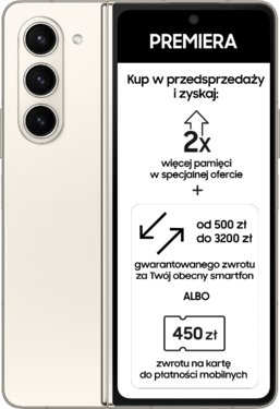 Kody rabatowe Play - Samsung Galaxy Z Fold5 5G SM-F946T 12/1024GB Beżowy