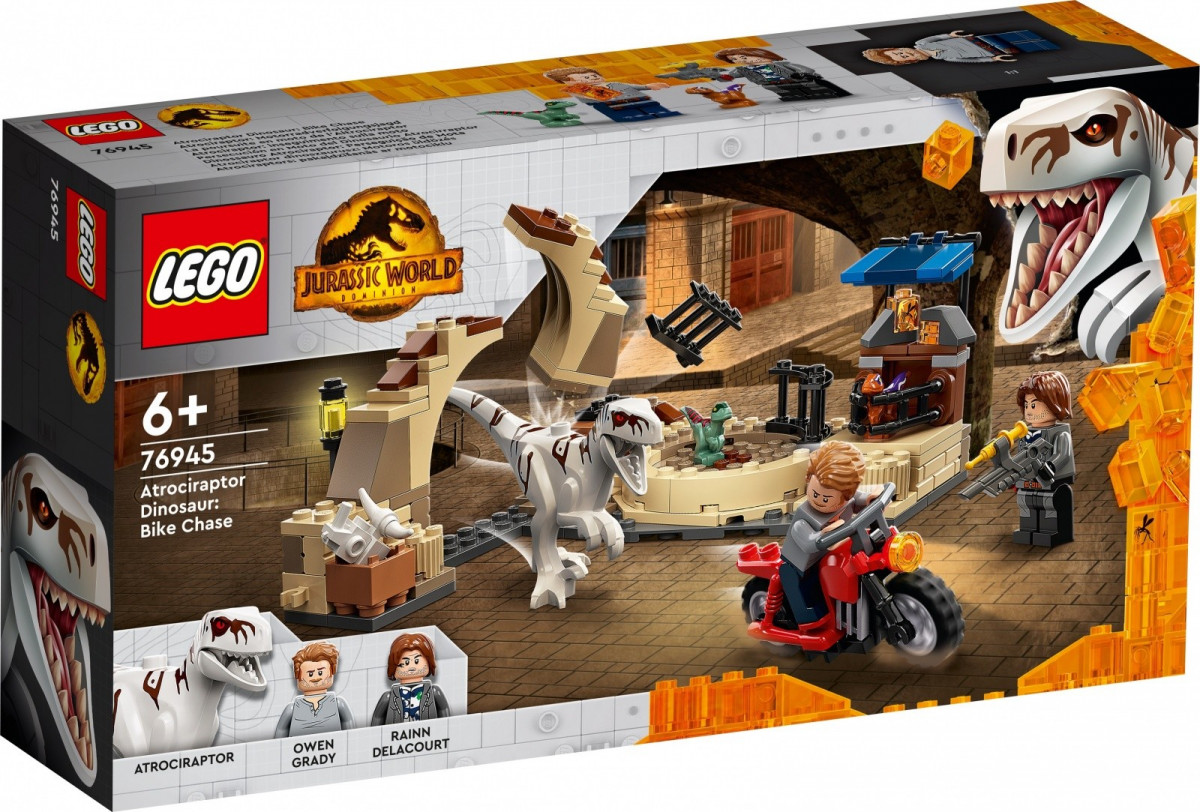 Kody rabatowe Urwis.pl - LEGO Klocki Jurassic World 76945 Atrociraptor: pościg na motocyklu