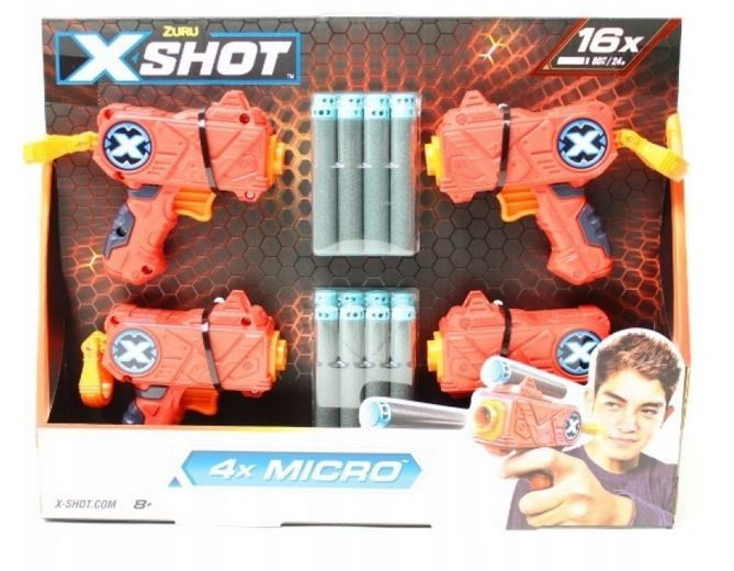 Kody rabatowe ZURU X-Shot Zestaw wyrzutni Excel Micro 4-pak 16 strzałek