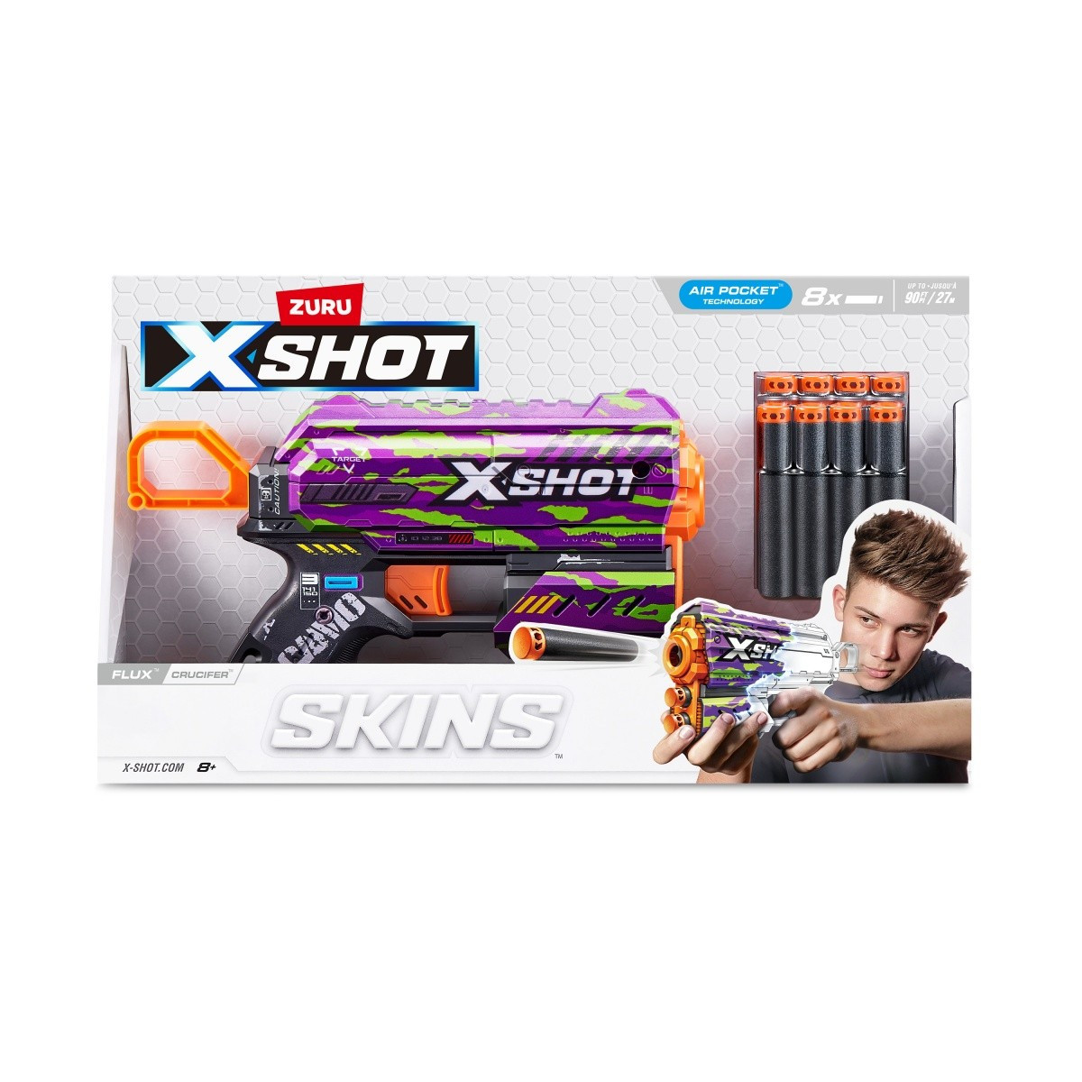 Kody rabatowe ZURU X-Shot Wyrzutnia SKINS FLUX (8 Strzałek) Crucifer