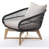 Kody rabatowe Miloo :: Fotel ogrodowy Bahia szer. 74 cm czarno-szary ekorattan teak