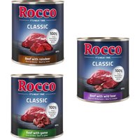 Kody rabatowe Korzystny pakiet Rocco Classic, 12 x 800 g - Mix dziczyzny: wołowina/dziczyzna, wołowina/renifer, wołowina/dzik