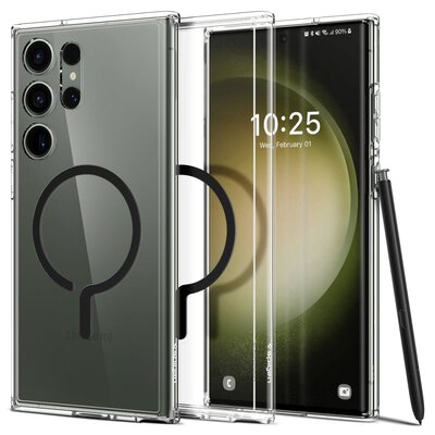 Kody rabatowe Avans - Etui SPIGEN Ultra Hybrid OneTap Ring MagSafe do Samsung Galaxy S23 Ultra Przezroczysto-czarny