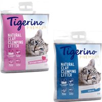 Kody rabatowe Korzystny dwupak: Tigerino, żwirek dla kota, 2 x 12 kg - Pakiet mieszany: Sensitive + puder dziecięcy