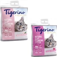 Kody rabatowe zooplus - Korzystny dwupak: Tigerino, żwirek dla kota, 2 x 12 kg - Pakiet mieszany: puder dziecięcy + biała róża
