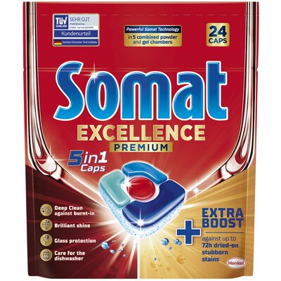 Kody rabatowe Tabletki do zmywarek SOMAT Excellence Premium 5w1 - 24 szt.