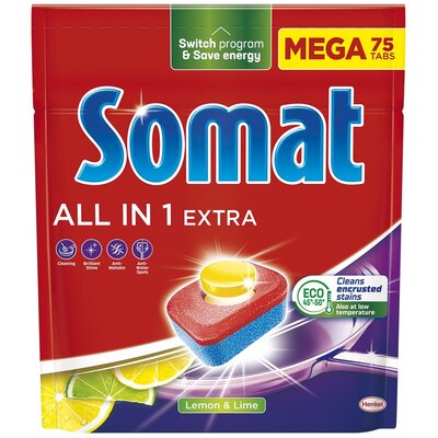 Kody rabatowe Avans - Tabletki do zmywarek SOMAT All In One Extra Lemon - 75 szt.