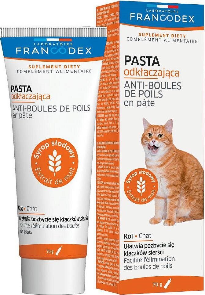 Kody rabatowe Krakvet sklep zoologiczny - FRANCODEX Pasta odkłaczająca dla kota - 70 g