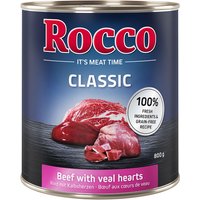 Kody rabatowe 21 + 3 gratis! Rocco, karma mokra dla psa, 24 x 800 g - Wołowina i serca cielęce