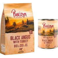Kody rabatowe zooplus - Purizon: karma sucha dla psa, 2 x 1 kg + Adult, karma mokra, 2 x 400 g gratis! - Adult, wołowina Black-Angus i indyk, bez zbóż