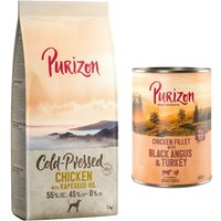 Kody rabatowe Purizon: karma sucha dla psa, 2 x 1 kg + Adult, karma mokra, 2 x 400 g gratis! - Coldpressed, kurczak z olejem rzepakowym