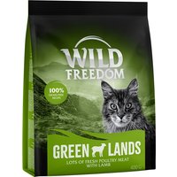 Kody rabatowe 2 + 1 gratis! Wild Freedom, karma sucha dla kota, 3 x 400 g - Adult „Green Lands”, jagnięcina