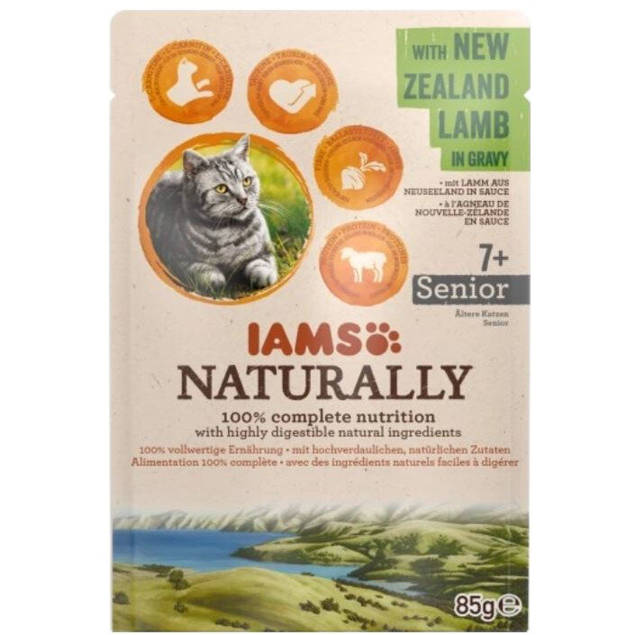 Kody rabatowe IAMS Naturally Senior z jagnięciną nowozelandzką w sosie - mokra karma dla kota - 85 g