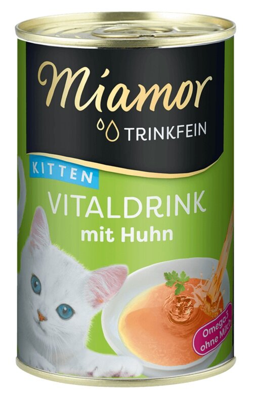 Kody rabatowe Krakvet sklep zoologiczny - MIAMOR Trinkfein Kitten Vitaldrink z kurczakiem - przysmak dla kota - 135 ml