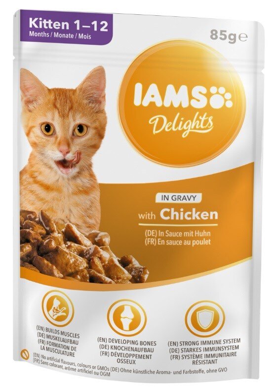 Kody rabatowe IAMS Delights Kitten Kurczak w sosie - mokra karma dla kota - 85 g