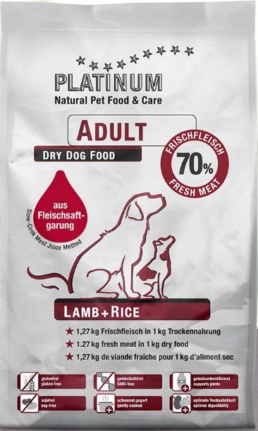 Kody rabatowe Krakvet sklep zoologiczny - PLATINUM Adult Lamb + Rice - półwilgotna karma dla psa - 5 kg