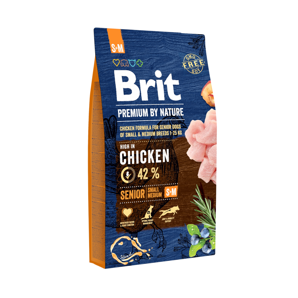 Kody rabatowe BRIT Premium by nature Senior S+M - sucha karma dla psa - 8 kg