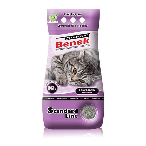 Rabaty - CERTECH Super Benek Standard Lawenda - żwirek dla kota zbrylający 10l