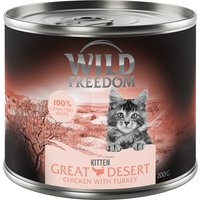 Rabaty - 5 + 1 gratis! Wild Freedom Kitten, 6 x 200 / 400 g - Wild Desert – Indyk i kurczak, 6 x 200 g