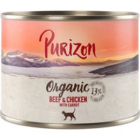 Kody rabatowe zooplus - 6 x 70 g Purizon Superfoods / 6 x 200 g Purizon Organic, mokra karma dla kota w super cenie! - Organic, wołowina i kurczak z marchewką, 6 x 200 g