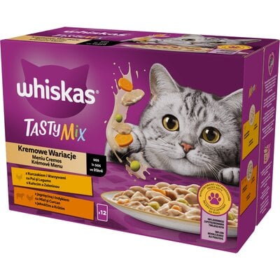 Kody rabatowe Karma dla kota WHISKAS Tasty Mix Kremowe Wariacje Mix smaków 12 x 85 g
