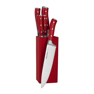 Kody rabatowe Avans - Zestaw noży kuchennych ze stojakiem VINTAGE CUISINE (7 elementów) Czerwony