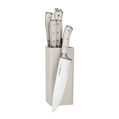 Kody rabatowe Avans - Zestaw noży kuchennych ze stojakiem VINTAGE CUISINE (7 sztuk) Kremowy