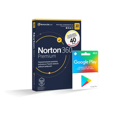 Kody rabatowe Avans - Antywirus NORTON 360 Premium 75GB 10 URZĄDZEŃ 1 ROK Kod aktywacyjny + Google Play 40 PLN