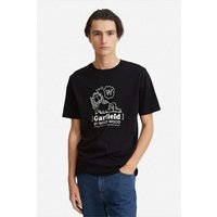 Kody rabatowe Answear.com - Wood Wood t-shirt bawełniany X Garfield kolor czarny z nadrukiem 30045702.2222-BLACK