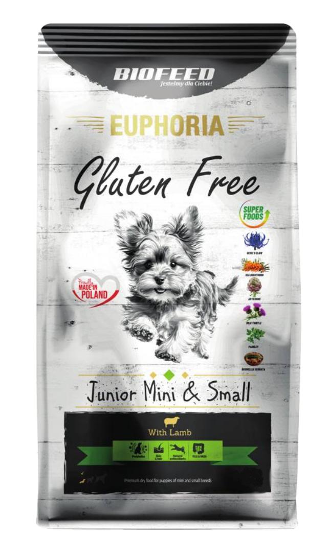 Kody rabatowe BIOFEED Euphoria Gluten Free Junior mini & small Jagnięcina - sucha karma dla psa - 12 kg