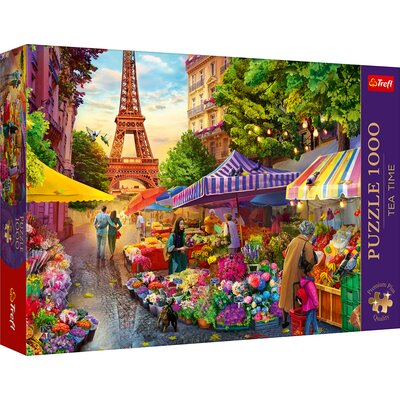 Kody rabatowe Puzzle TREFL Premium Plus Quality Tea Time Targ kwiatowy Paryż 10799 (1000 elementów)