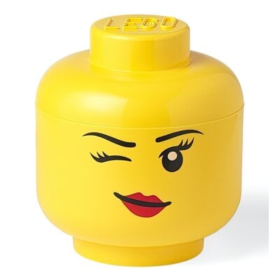 Kody rabatowe Avans - Pojemnik na LEGO duża głowa Dziewczynka Oczko Żółty 40321727