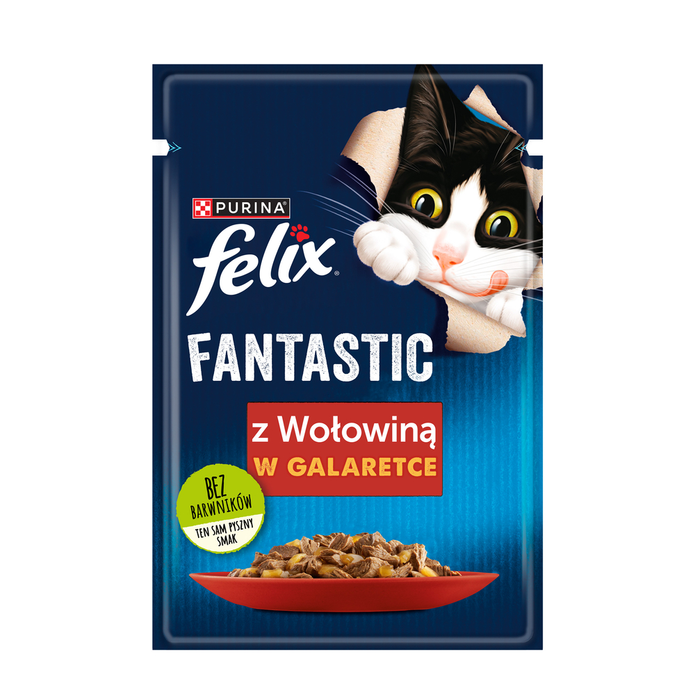 Kody rabatowe FELIX Fantastic Wołowina w galaretce - mokra karma dla kota - saszetka 100 g