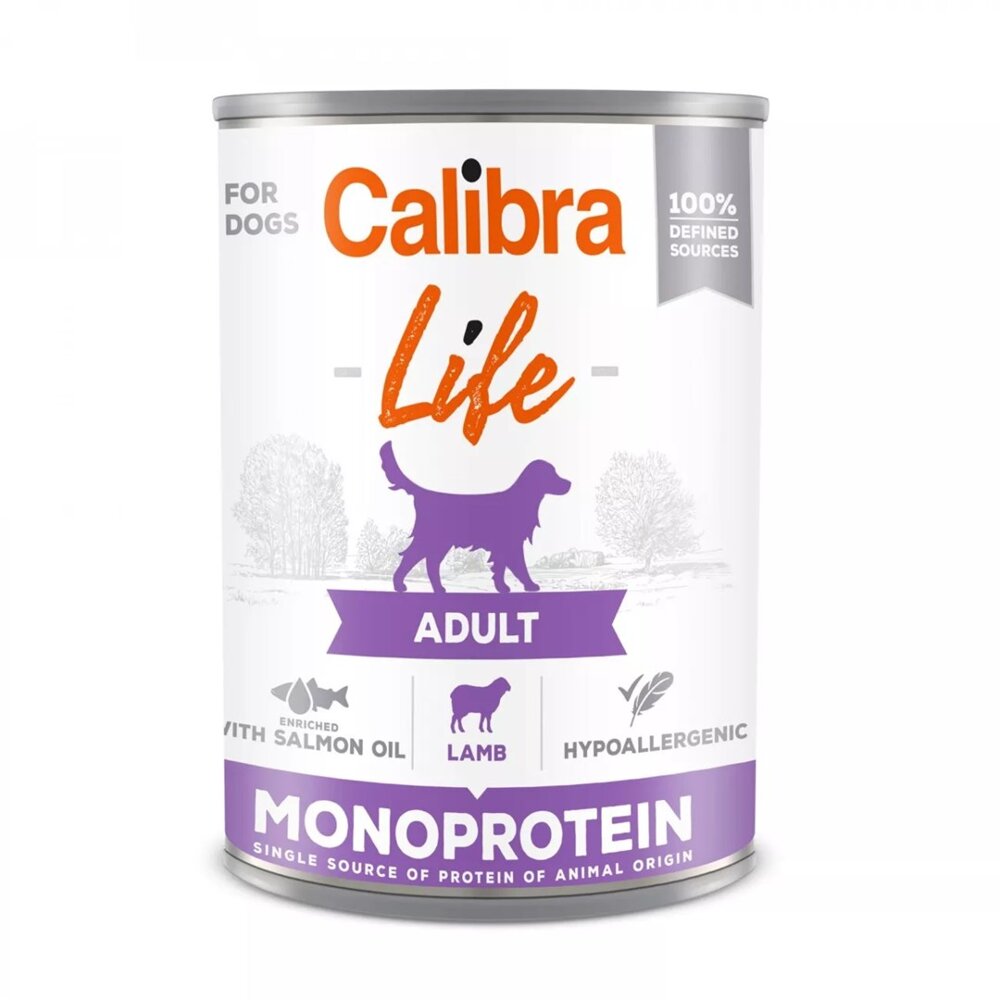 Kody rabatowe Krakvet sklep zoologiczny - CALIBRA LIFE Adult Monoprotein jagnięcina - mokra karma dla psa - 0,4 kg