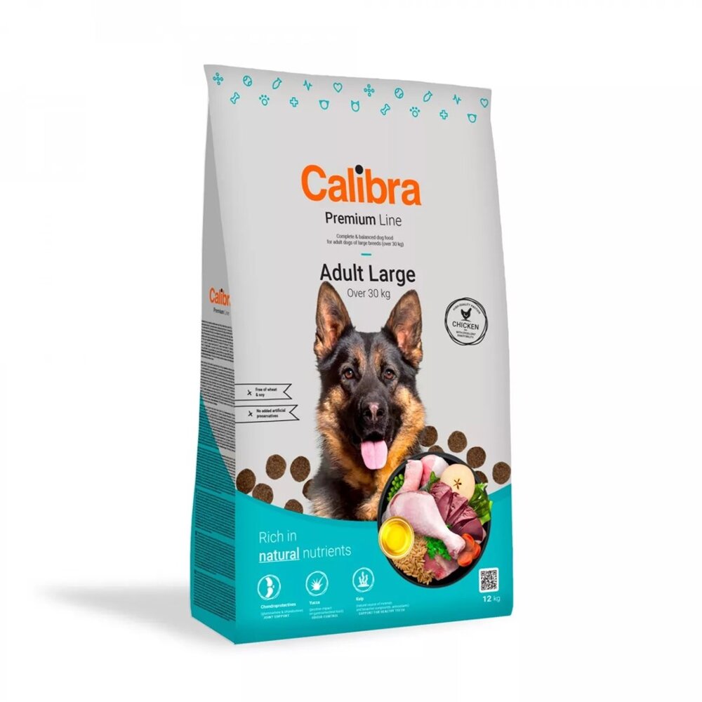 Kody rabatowe Krakvet sklep zoologiczny - CALIBRA Dog Premium Adult Large kurczak - sucha karma dla psa - 12 kg