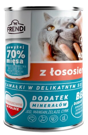 Kody rabatowe Krakvet sklep zoologiczny - FRENDI z Łososiem kawałki w delikatnym sosie - mokra karma dla kota - 400 g
