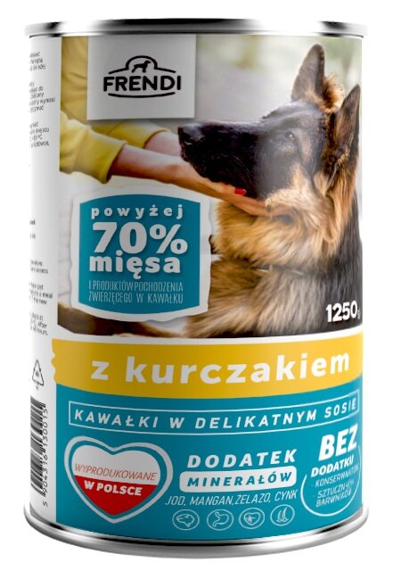 Kody rabatowe Krakvet sklep zoologiczny - FRENDI z Kurczakiem kawałki w delikatnym sosie - mokra karma dla psa - 1250 g