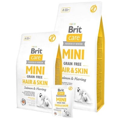 Kody rabatowe Karma dla psa BRIT Care Mini Hair & Skin Łosoś ze śledziem 400 g