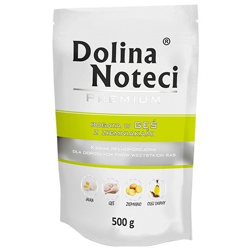 Kody rabatowe Krakvet sklep zoologiczny - DOLINA NOTECI Premium bogata w gęś z ziemniakami - mokra karma dla psa - 500g
