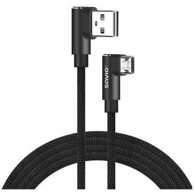Kody rabatowe Avans - Kabel USB kątowy - Micro USB kątowy SAVIO CL-162 2m Czarny