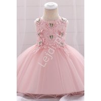 Kody rabatowe Jasno różowa sukienka dla dziewczynki z motylkami 899